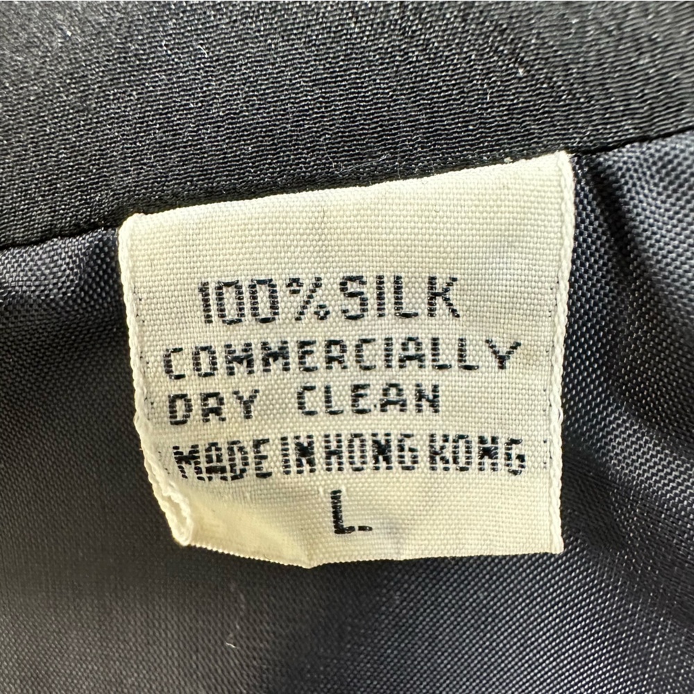 VTG 80s 100% Silk Independent Style Black Blazer - Picture 16 of 16